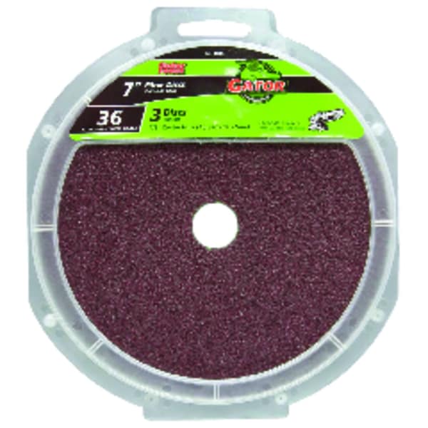 Gator Grit Gator 7 in. Aluminum Oxide Center Mount Fiber Disc 36 Grit